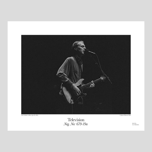 Tom Verlaine on stage with Television at Berns, Stockholm, Sweden, Jun 20, 2004. Photograph by Johan Ödmann. Rock Lumiere Editions offer beautiful Rock Photography Posters and Limited Edition Fine Art Prints.  Choose among unique b/w photographs of legendary artists and bands.  Order today. Worldwide shipping.